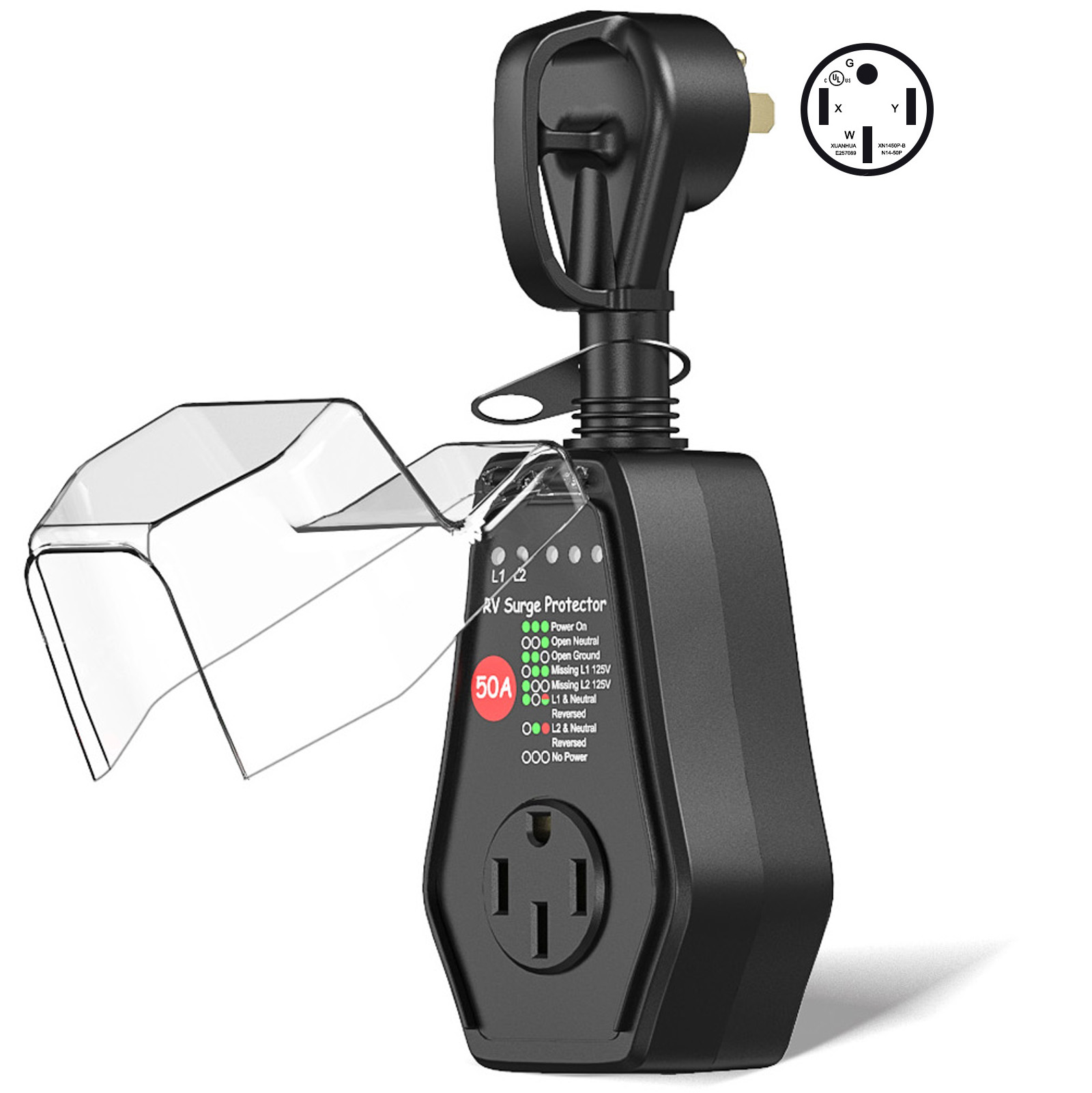 Outdoor Power Plug In - RV Surge Protector 50 Amp Power