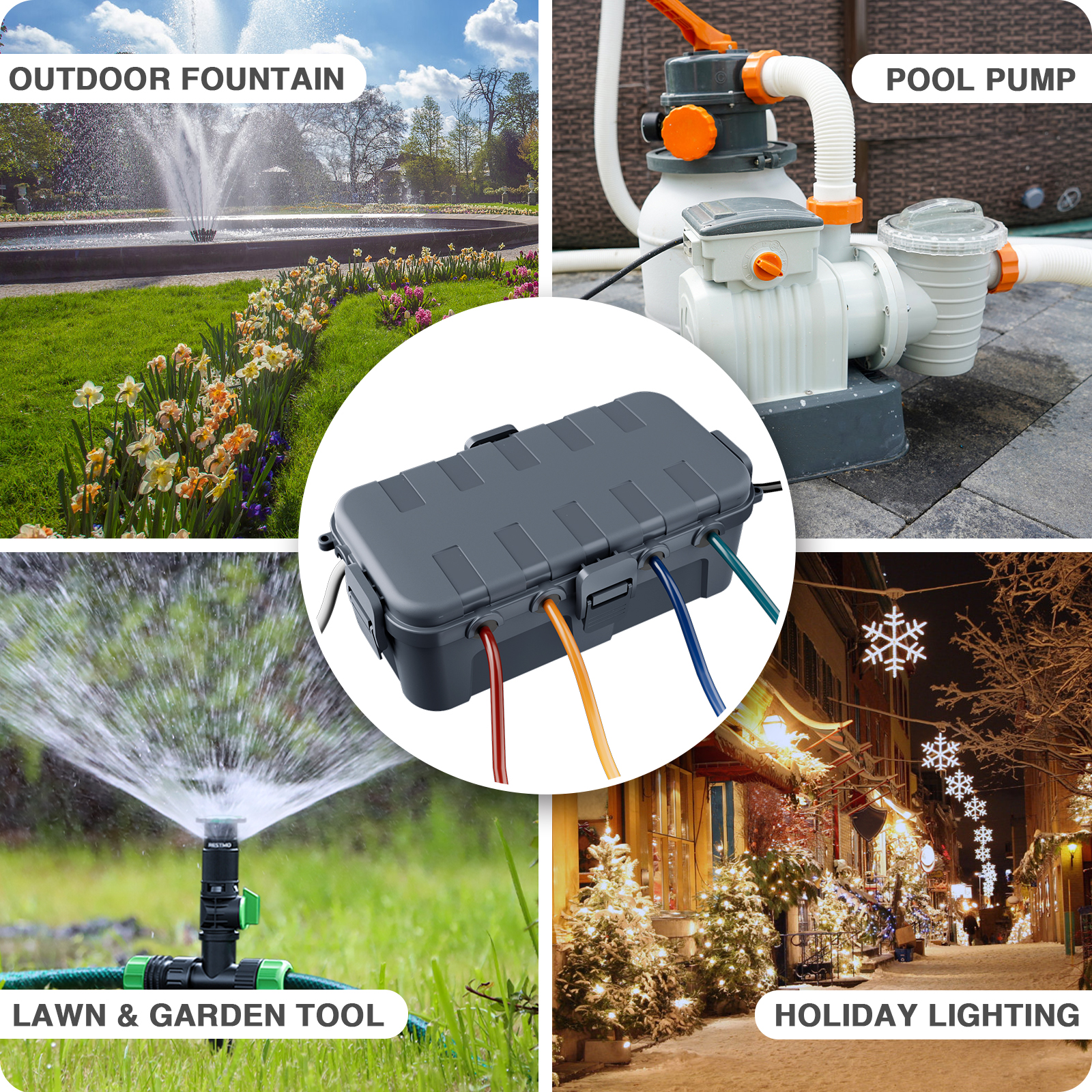 Outdoor Power Plug In - Outdoor Electrical Box Waterproof Extension Cord