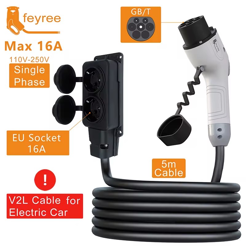 Outdoor Power Plug In - feyree V2L Cable Discharge Plug EV