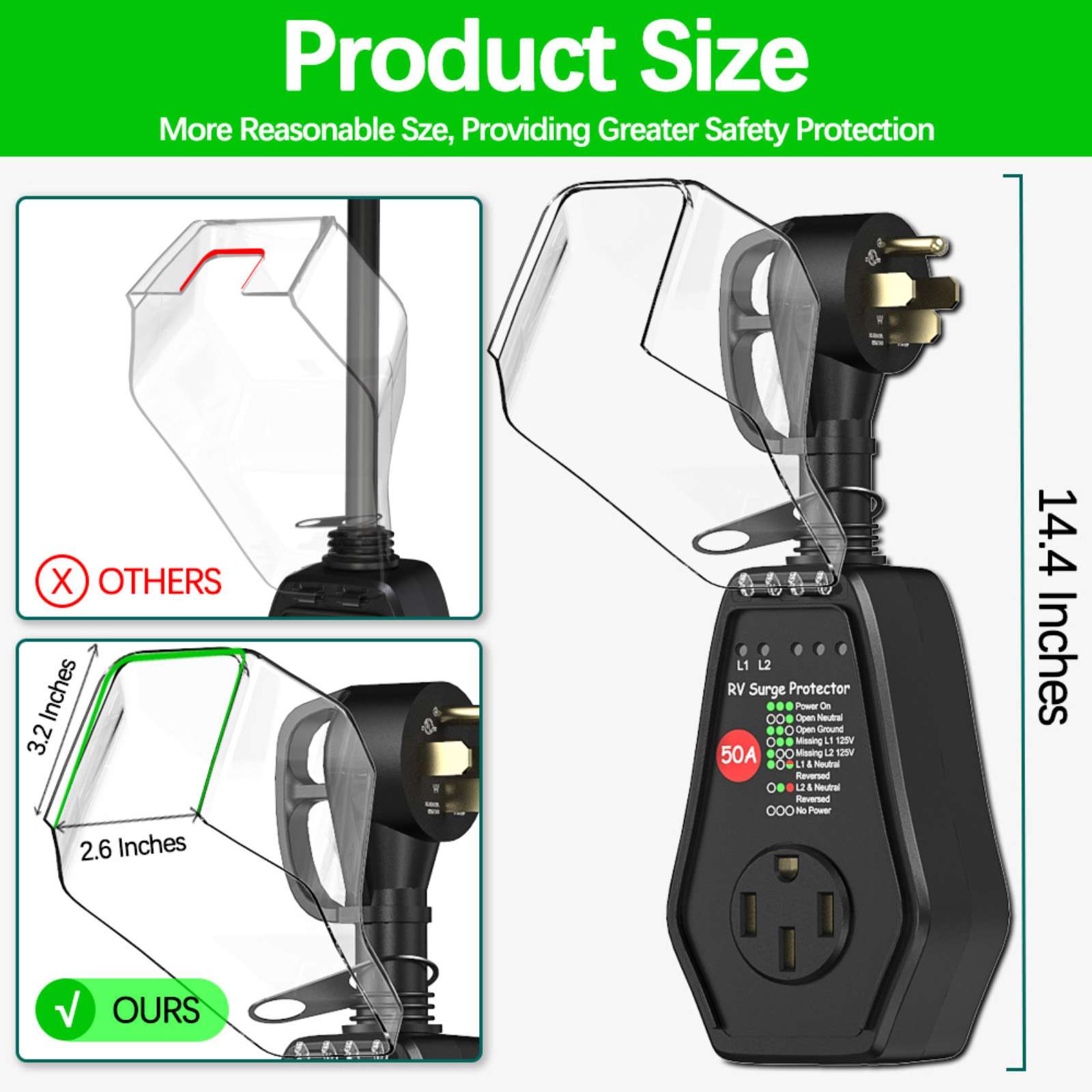 RV Surge Protector 50 Amp Powe - Outdoor Power Plug In บทวิจารณ์และราคา