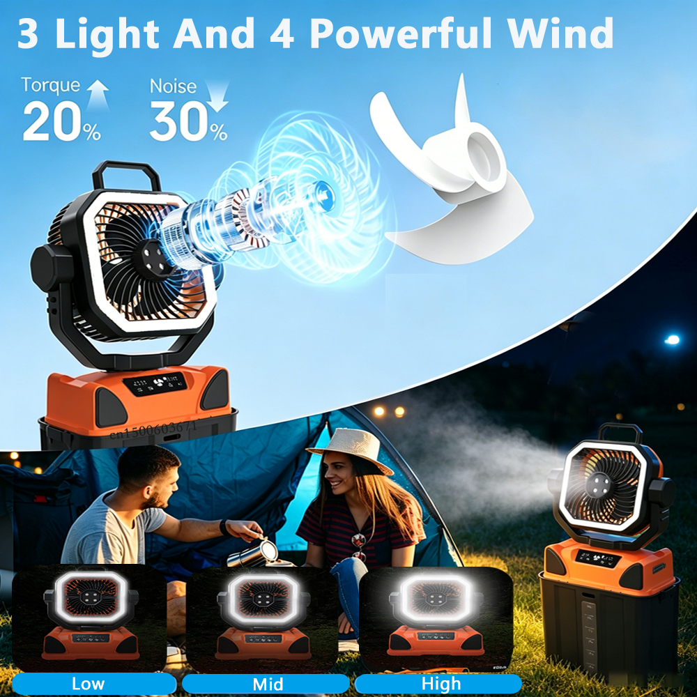 Portable Camping Fan 20000mAh  - Outdoor Power Pedestal บทวิจารณ์และราคา