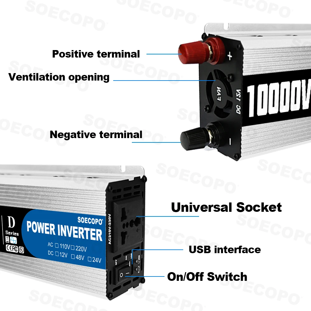 Portable 10000W Inverter 12V/2 - Outdoor Usb Power Adapter บทวิจารณ์และราคา