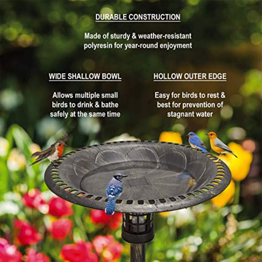 34 Inch Solar Powered LED Ligh - Outdoor Power Pedestal บทวิจารณ์และราคา