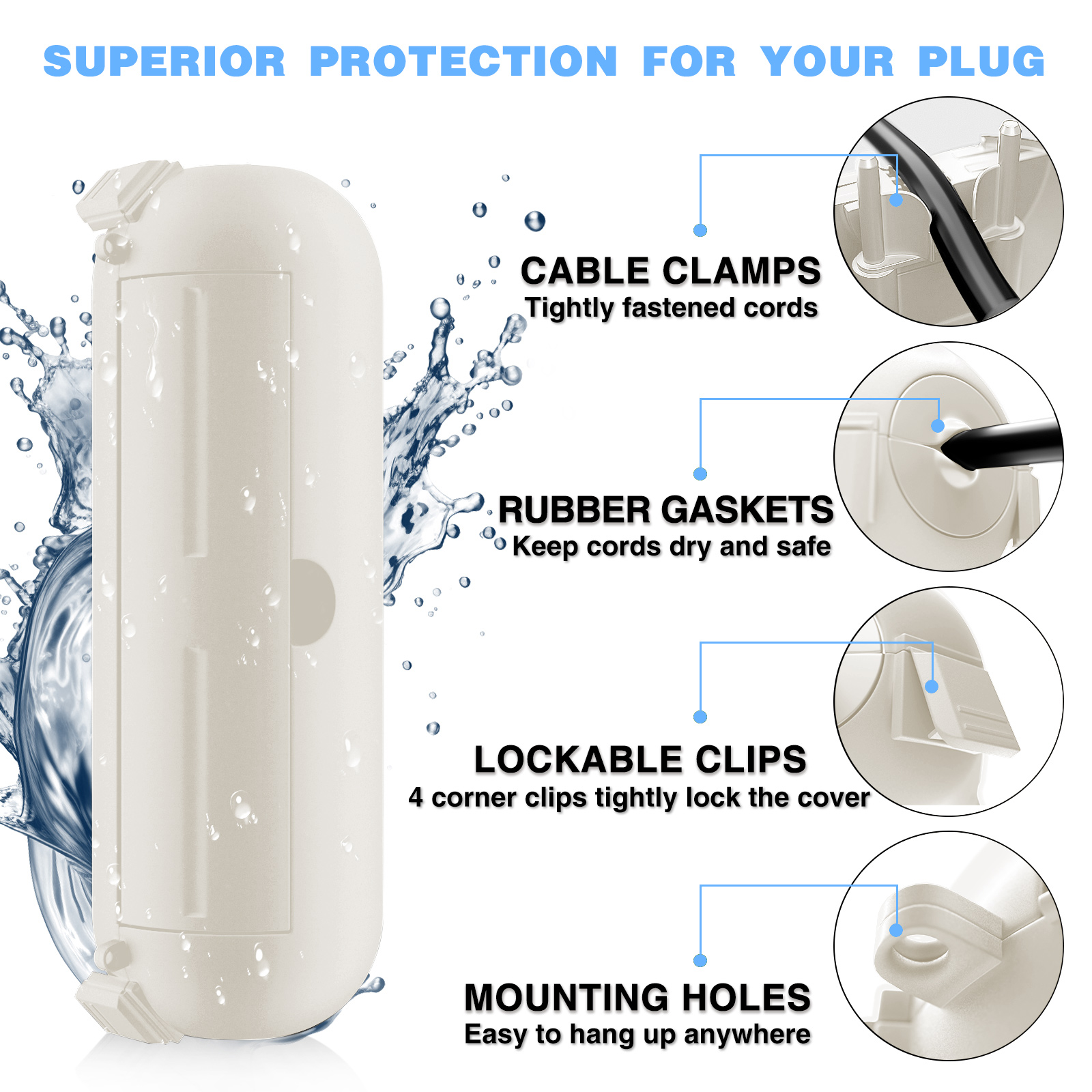 2 Pack Waterproof Outdoor Conn - Outdoor Power Point บทวิจารณ์และราคา