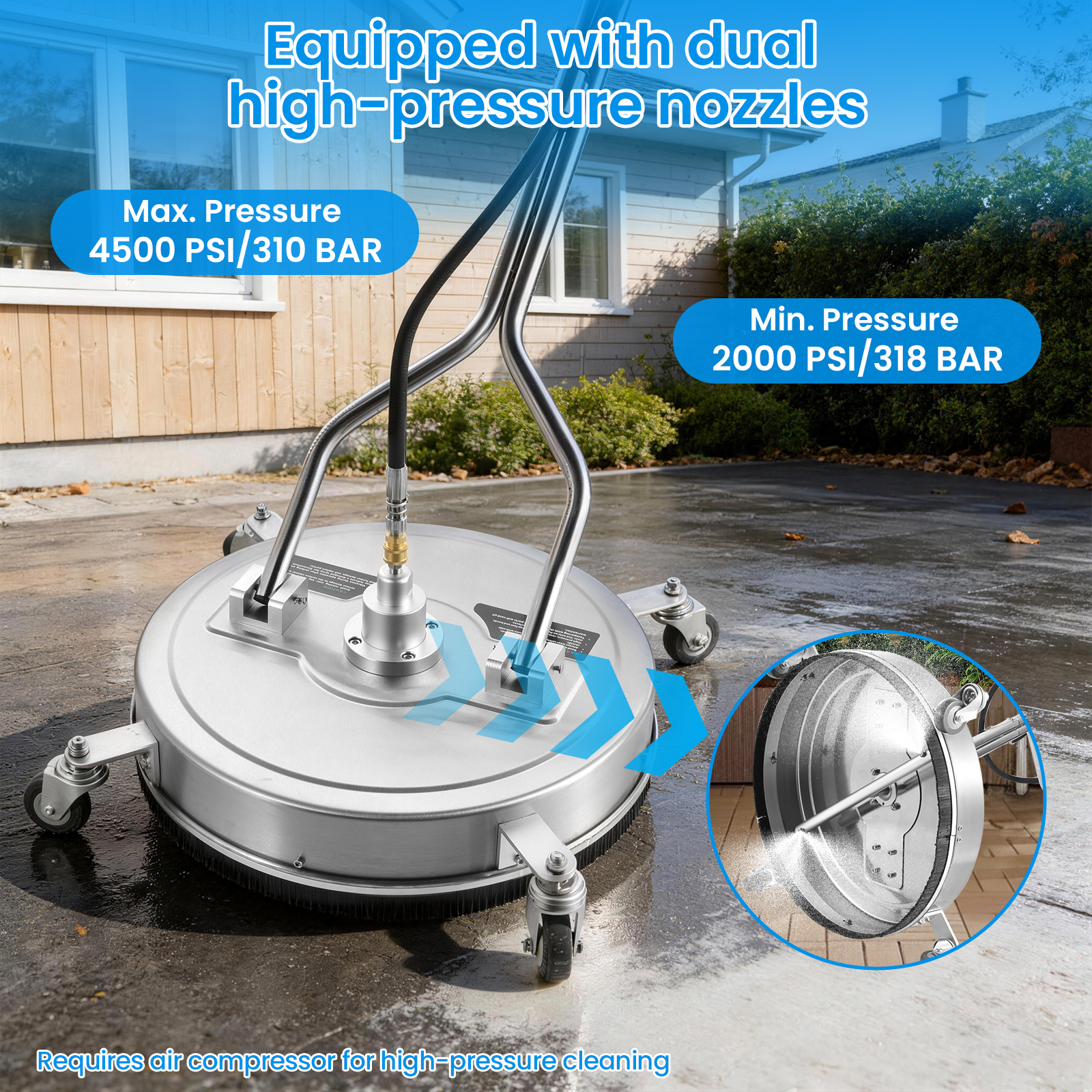 20 Inch Pressure Washer Floor  - Outdoor Power Washer บทวิจารณ์และราคา