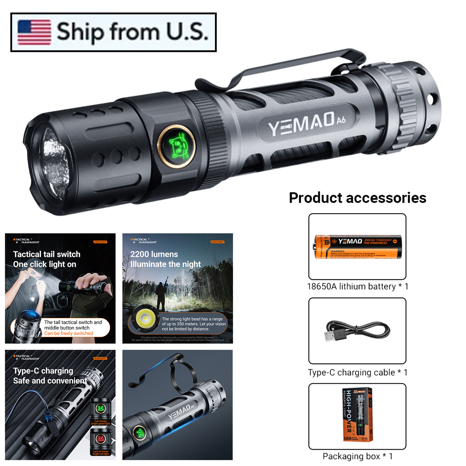 2200Lm Powerful LED Flashlight - Outdoor Power Group บทวิจารณ์และราคา