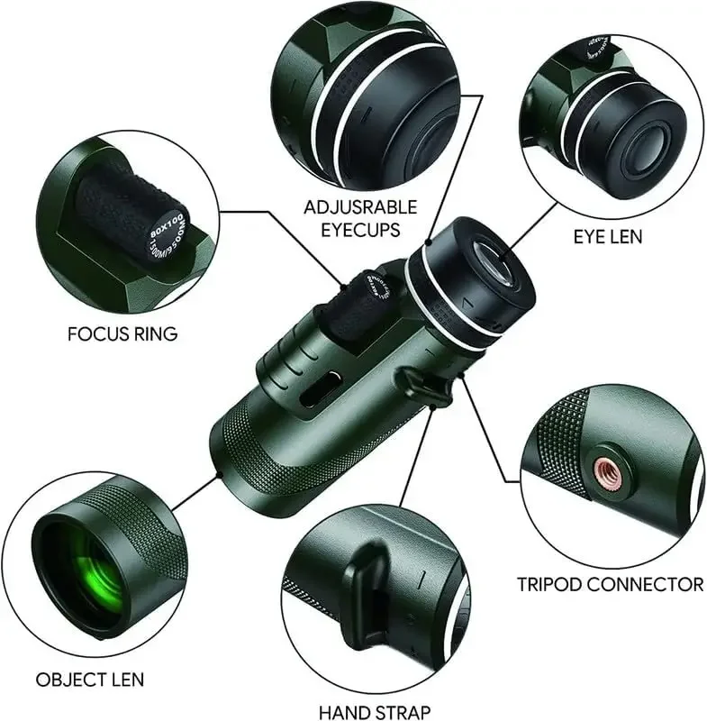 80x100 HD Monocular for Smartp - Outdoor Power Point บทวิจารณ์และราคา