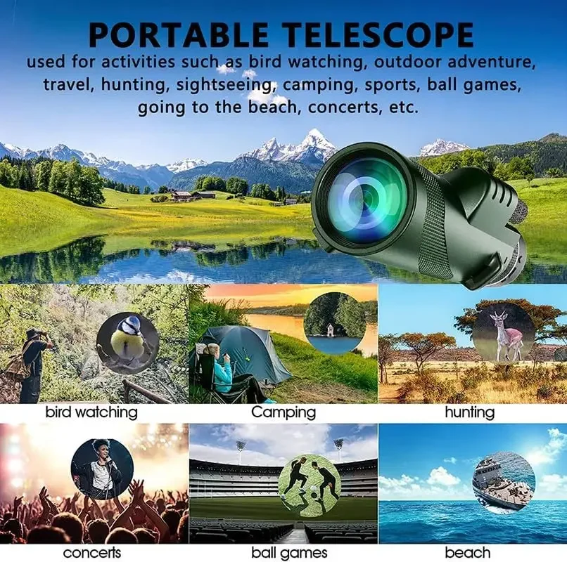 80x100 HD Monocular for Smartp - Outdoor Power Point บทวิจารณ์และราคา