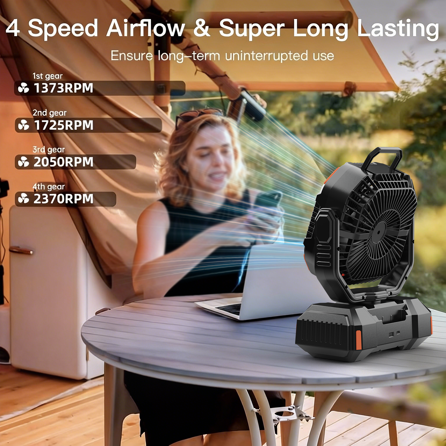 Portable Camping Fan Rechargea - Outdoor Power Pedestal บทวิจารณ์และราคา